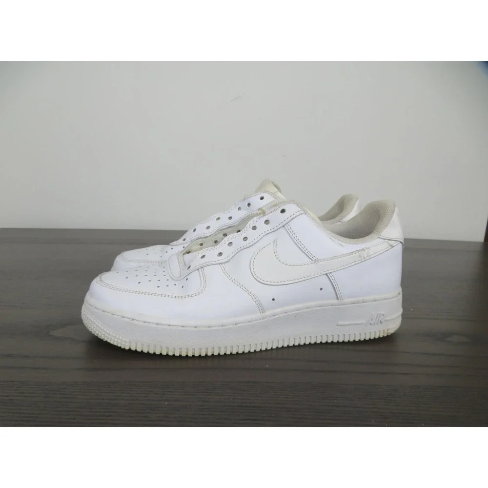 Nike Air Force 1 Shoes Womens 9.5 White Leather Casual Sneakers DD8959-100 - Picture 5 of 10